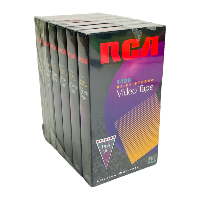 RCA 6 Pack Hi-Fi Stereo 6 Hour Blank VHS Video Cassette Tapes T-120