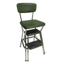 Cosco Vintage Vinyl Padded Chrome Pull Slide Out Step Stool Chair