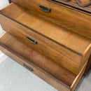 Bassett Furniture Tavern Walnut Brown MCM Full Bed Chest Dresser Bedroom Set