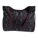 Vince Camuto Emely Purple Black Gray Leather Python Snakeskin Purse Tote Bag
