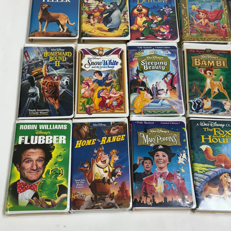 (25) Walt Disney Clamshell Movie Video Home VHS Tapes Lot