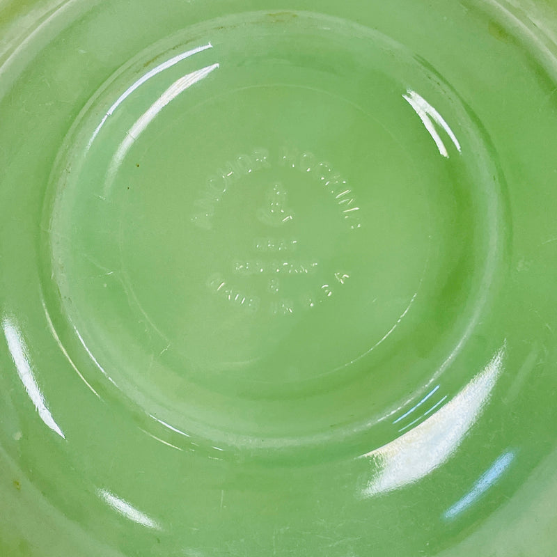 Anchor Hocking Fire King Jadeite Green Swirl Shell 8.5" Vegetable Serving Bowl