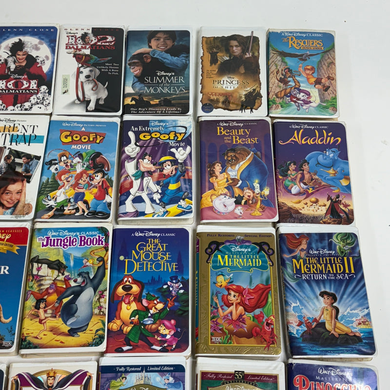 (25) Walt Disney Clamshell Movie Video Home VHS Tapes Lot