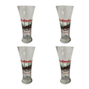 (4) Budweiser Clydesdales 1989 Holiday 12 oz Beer Pilsner Glasses
