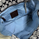 Coach Signature Denim Blue Patchwork Canvas Leather Shoulder Bag F13721