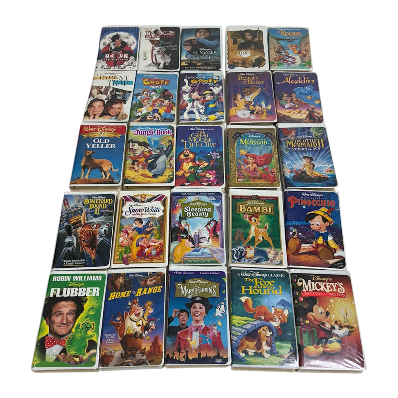 (25) Walt Disney Clamshell Movie Video Home VHS Tapes Lot