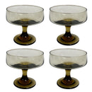 (4) Libbey Vintage MCM Smoked Brown Sherbert Champagne Glasses
