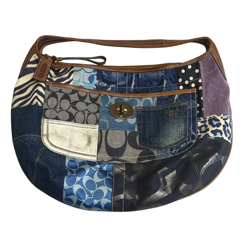 Coach Ergo Y2k Denim Blue Patchwork Signature Purse Hobo Shoulder Bag