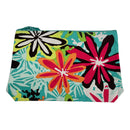 Thirty-One Daisy Craze Flower Floral Blue 12.5" x 9" Canvas Zipper Pouch