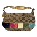 Coach Multicolor Stripe Brown Jacquard Signature Shoulder Bag F15586