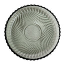 (4) Libbey Smoke Gray Swirl Diamond Glass 7" Salad Dessert Side Plates