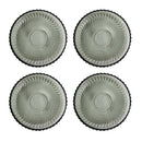 (4) Libbey Smoke Gray Swirl Diamond Glass 7" Salad Dessert Side Plates