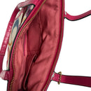 Coach Scribble Monogram Canvas Hot Pink Leather Trim Purse Tote Bag F21894
