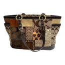 Coach Signature Limited Edition Brown Multicolor Canvas Patchwork Tote Shoulder Bag G0873-F12843