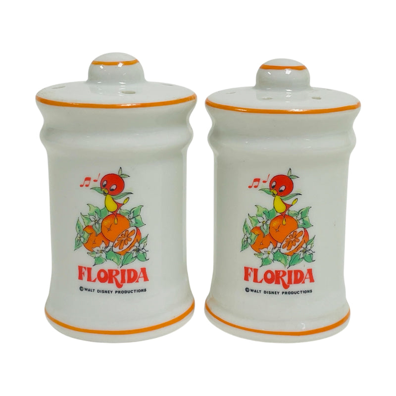 Walt Disney Productions Florida Oranges Bird 3" Salt & Pepper Shakers