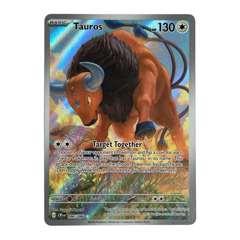 pokemon card tauros Tauros 2026 Pokemon Chaos Rising Illustration Rare IR Card 096/086