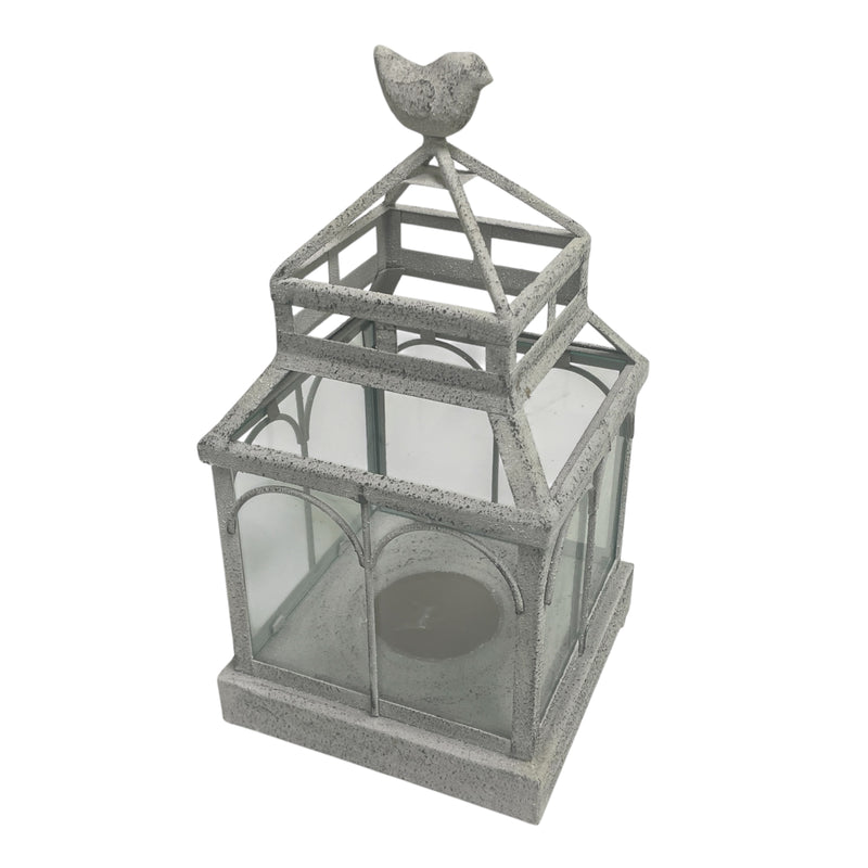 PartyLite Garden Sanctuary Bird Top Candle Holder 15" Lantern Terrarium P91180