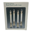 Hometown Holidays Battery Operated Brass Plated Candle Lamps - 4 Pack