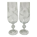 (2) Duiske Fiona Suite Irish Etched Vine Grape 6 fl oz Champagne Wine Glasses