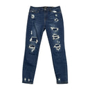 Judy Blue Skinny Fit Womens Distressed Dark Wash Blue Denim Jeans JB8864