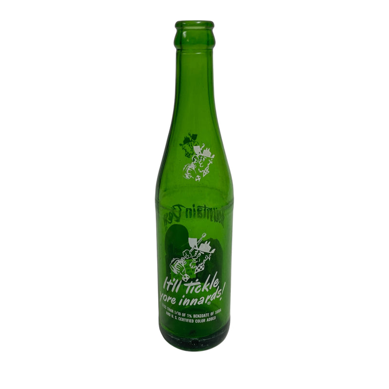 Mountain Dew Hillbilly Green Glass 10 Ounces Empty Glass Soda Pop Bottle