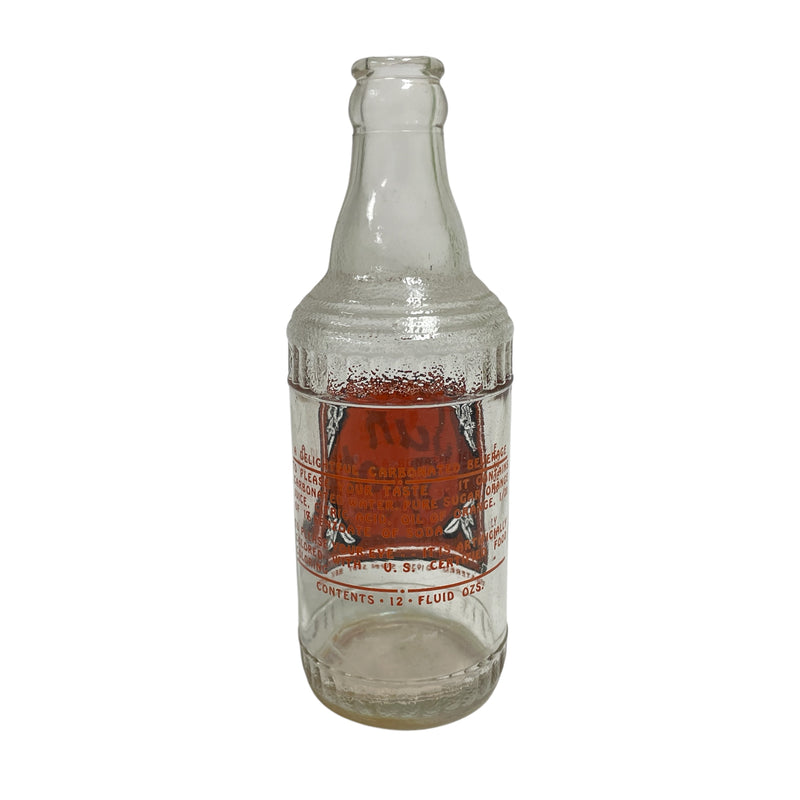 Sun Spot Orange Soda Pop 12 oz Empty Glass Bottle