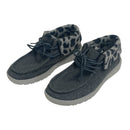 Hey Dude Britt Grey Blue Cheetah Animal Print Slip On Comfort Shoes