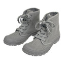 SO Dragonfruit Womens Grey High Top Chunky Lug Heel Canvas Ankle Boots