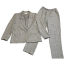 Alfred Dunner Womens USA 100% Wool Lining Gray Plaid Suit Coat & Pants