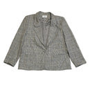 Alfred Dunner Womens USA 100% Wool Lining Gray Plaid Suit Coat & Pants