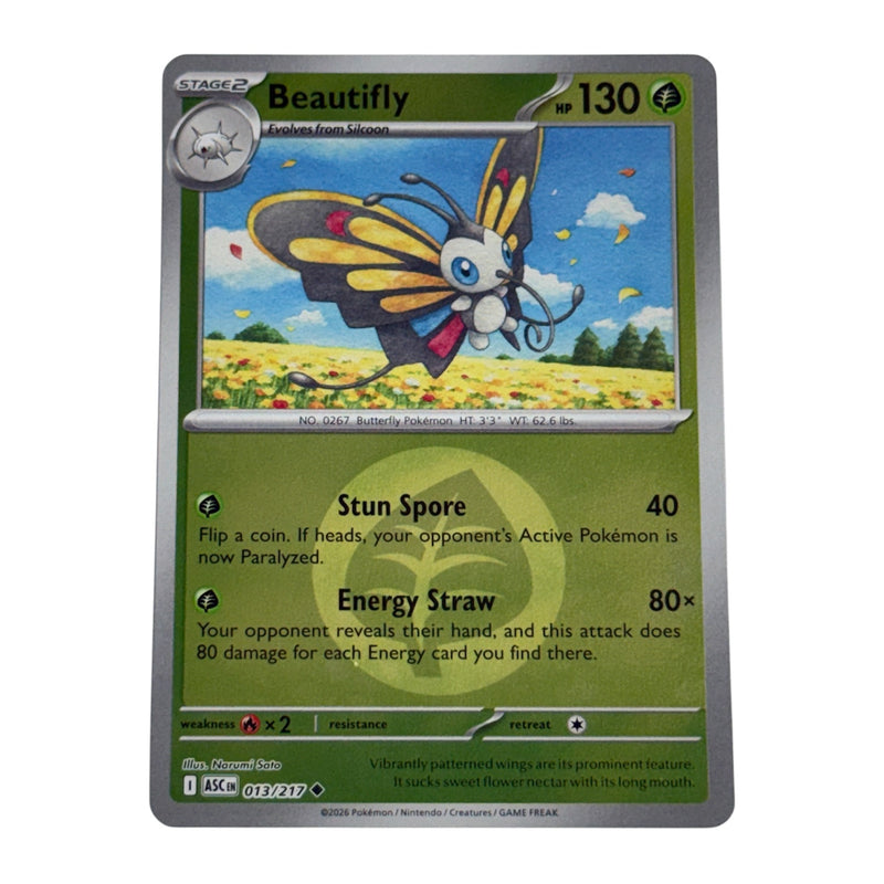 beautifly pokemon card 2026 Ascended Heroes Uncommon Reverse Holo Energy 013/217 Colors:Pink new-releases-march-2021 [1G] Mega Drain (70) Isshin, Two Heavens as