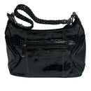 Madi Claire MC Black Alligator Tassle Zipper Leather Purse Handbag Shoulder Bag