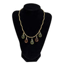 Sarah Coventry Ember Tears 1975 Amber Green Lucite Drops Gold Toned Necklace