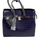 Adrienne Vittadini Business Travel Deluxe Crocodile Croc Skin Workbook Tote Bag
