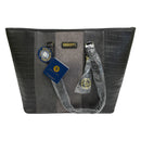 Adrienne Vittadini Mixed Media Collection Business Travel Deluxe Python Snake Skin Workbook Tote Bag