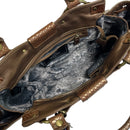 Sharif Metallic Gold Silver Brown Croc Texture Charm Purse Handbag Shoulder Bag