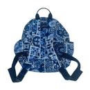 Vera Bradley Island Tile Blue Floral Flowers Quilted Small Bag Compact Backpack