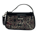 Sharif Snake Cat Black Red Silver Canvas Clutch Purse Handbag Bag