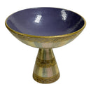 Bitossi Aldo Londi Seta Pastel Gold Purple MCM Italy 8"x9" Compote Pedestal Bowl