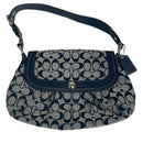 Coach Signature Soho Pleated Jacquard Leather Hobo Handbag Purse Bag F13739