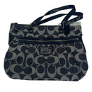 Coach Poppy Daisy Signature Canvas Dark Blue Grey Tote Shoulder Bag F23003