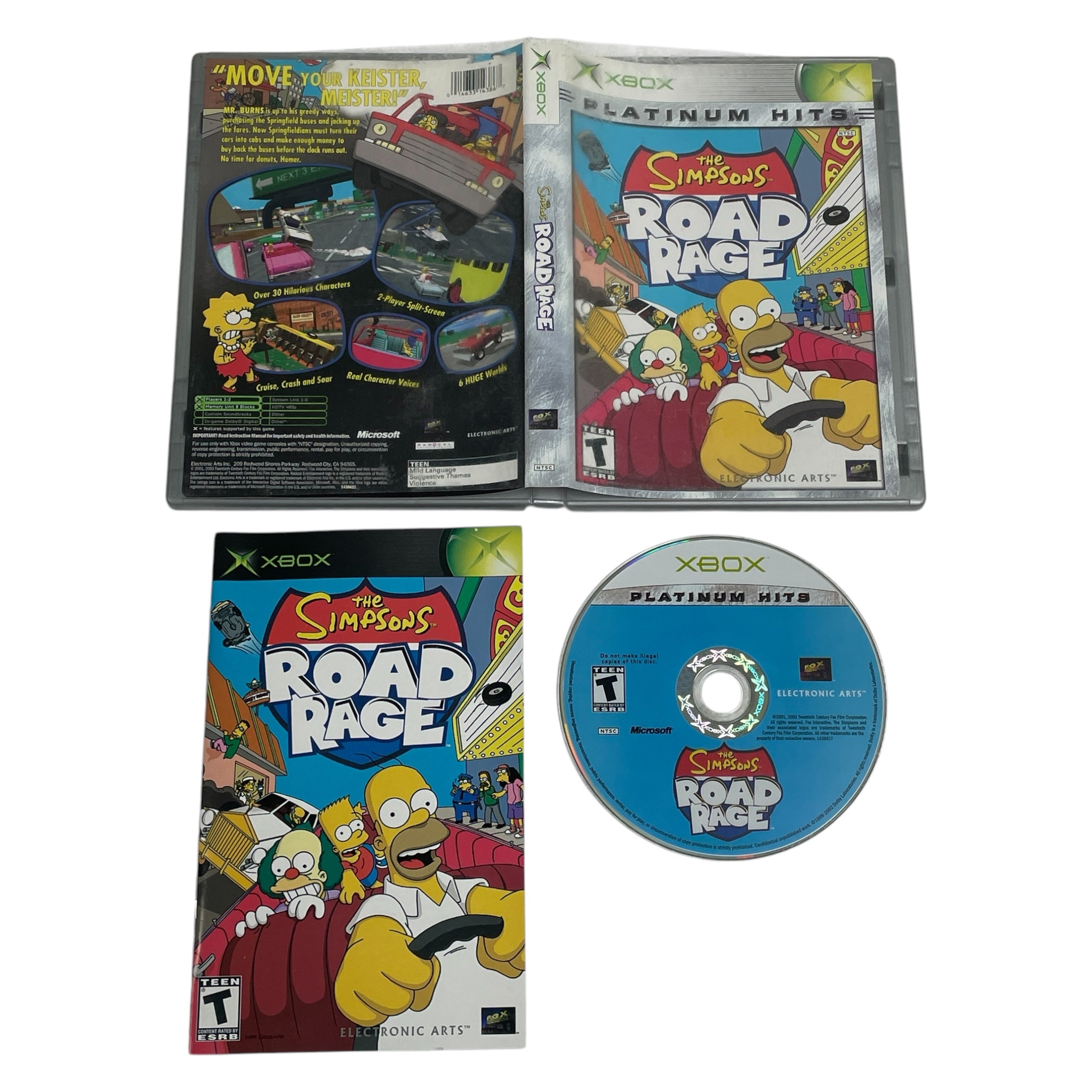 The Simpsons Road Rage Platinum Hits Microsoft Xbox Video Game