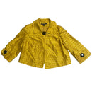 Insight Womens Yellow Polka Dot Big Button Jacket Blazer