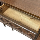 Bassett Furniture Tavern Walnut Brown MCM Full Bed Chest Dresser Bedroom Set