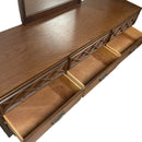 Bassett Furniture Tavern Walnut Brown MCM Full Bed Chest Dresser Bedroom Set