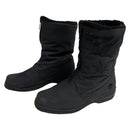 Totes Luna Black Snowflake Black Fur Lined Zip Front Waterproof Boots