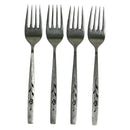 (4) Oneida Onediacraft Deluxe Stainless Capistrano Rose Flower 6.25" Salad Forks