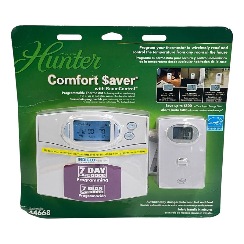 Hunter Comfort Saver 7-Day Programmable Thermostat Room Control 44668