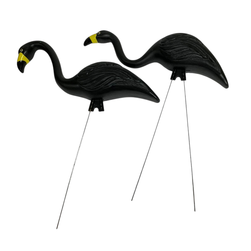 (2) Black Flamingo Halloween 20" Yard Decor Blow Molds