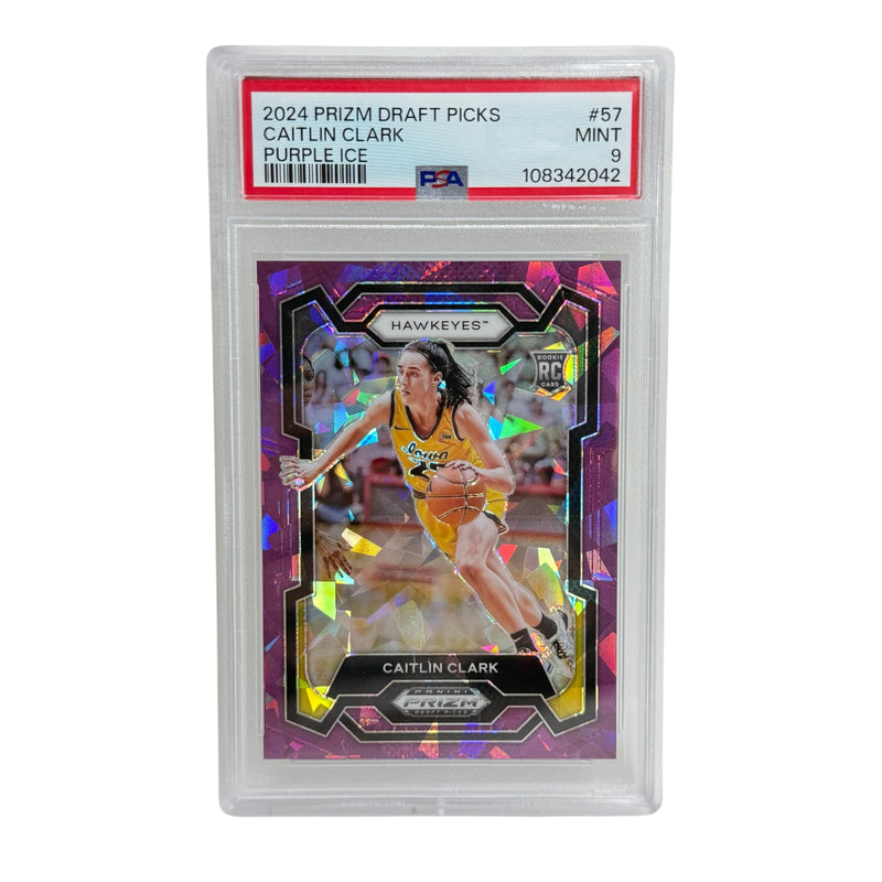 Caitlin Clark 2024 Panini Prizm Draft Picks Purple Ice /149 Rookie Basketball Card
